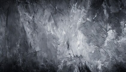 black white concrete wall grunge stone texture dark gray rock surface background panoramic wide...