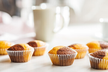 Close Up of a Muffin on a white Table