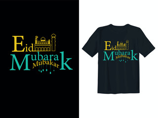 Eid mubarak t shirt design vector file