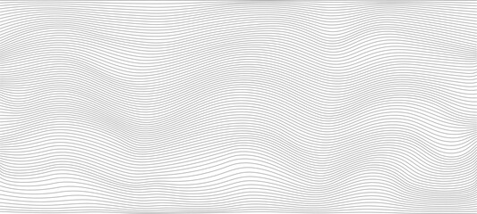 Abstract background of bending wavy lines. Deformed horizontal gray stripes. Vector texture of simple lines for design