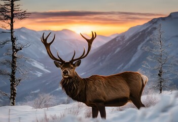 Red Deer in the mountains