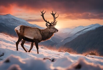 Red Deer in the mountains