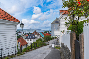 Wooden House in Bryggen in Bergen - 763566918