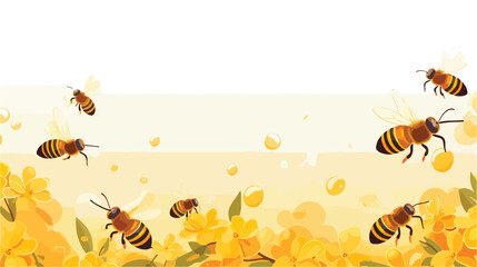 Background with honey bees. Image for food 