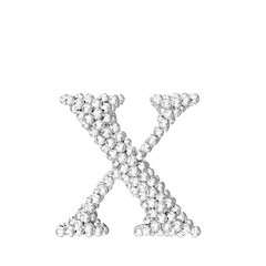 Symbol made of silver volleyballs. letter x