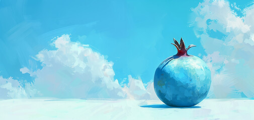Blue pomegranate for wallpaper 001