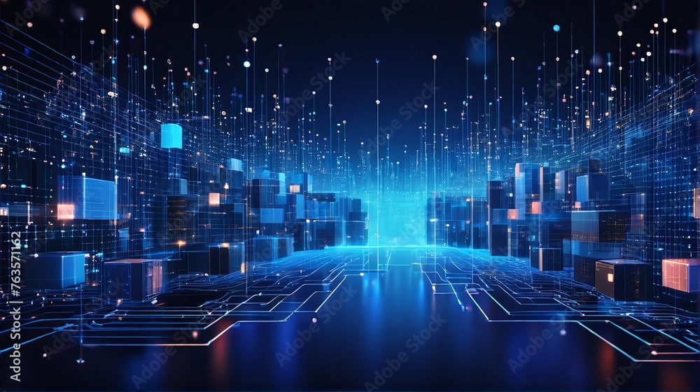 Poster future technology digital data network connection, digital cloud computing cyber security, abstract 