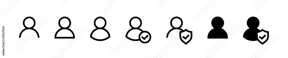 Poster User member vector icon set. user interface illustration sign collection. profile face avatar symbol. Vector 10 eps.