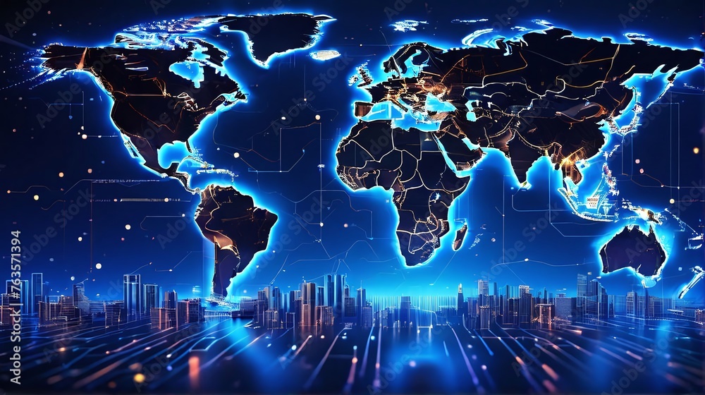Poster future technology digital data network connection, digital cloud computing cyber security, abstract 