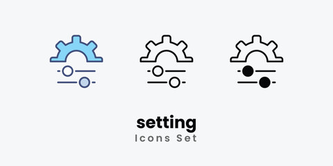 setting icon thin line and glyph vector icon stock illustration
