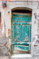abstract old door in brocken house Vertical