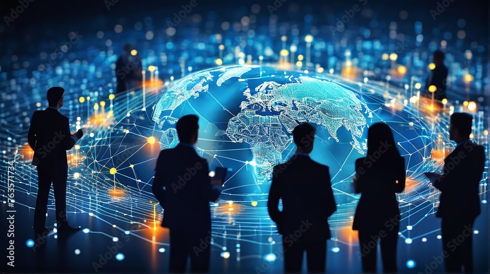 Poster future technology digital data network connection, digital cloud computing cyber security, abstract 