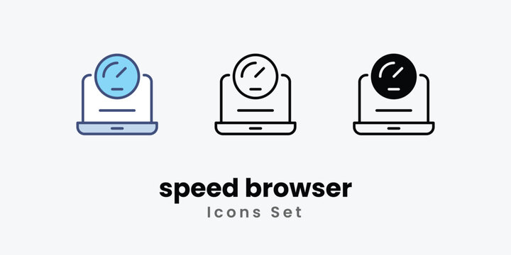 speed browser icon thin line and glyph vector icon stock illustration