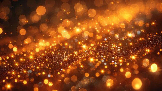  a blurry image of gold lights on a black background with a blurry image of gold lights on a black background.