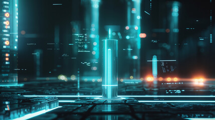 graphic of 3D candlestick in stock market presented in futuristic style