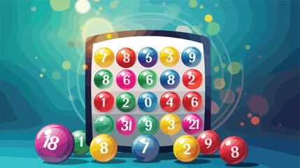 Bingo or lottery game background with balls and car
