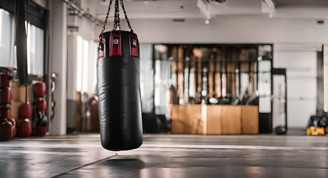 Punching bag at the gym.