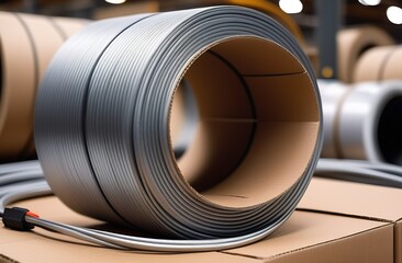 Production of aluminium cables wound on a cardboard coil