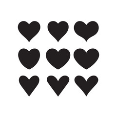 heart on black silhouette. heart vector illustration.