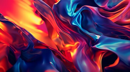 abstract background of red and blue silk or satin. 3d rendering