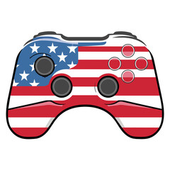 graphics for 4th of july game joystick in usa flag colors