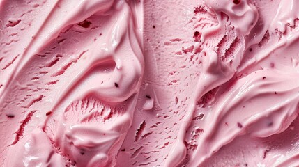Texture of strawberry ice cream