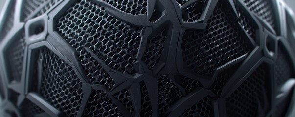 Close-up of a 3d geometric pattern with a honeycomb texture