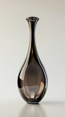 Elegant glass vase on neutral background