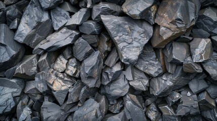 Close-up view of rugged slate rocks with natural textures - obrazy, fototapety, plakaty