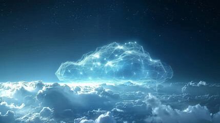 Naklejka na ściany i meble Cloud Computing Technology Internet Storage Network Concept