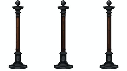 Cast-iron pole with base for fastening realistic  - obrazy, fototapety, plakaty