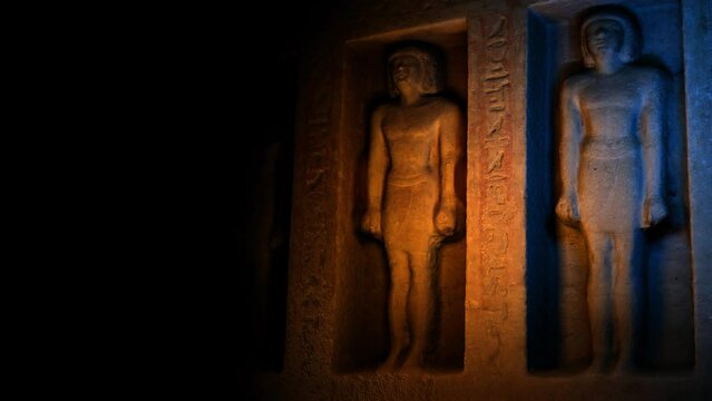 4K Egyptian Statues Background