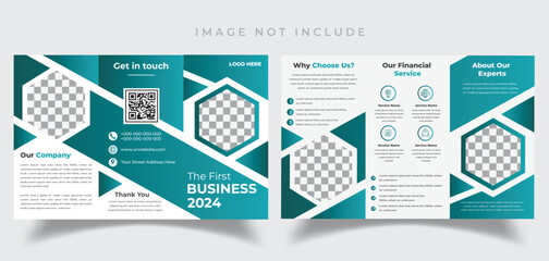 Free vector business trifold brochure template with editable vector 