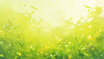 abstract green watercolor background with blurred spring forest,