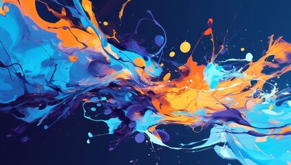 Colorful paint splashes in the water, creating an abstract background. 