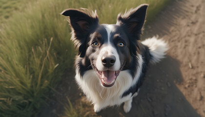 Fototapeta premium border collie dog with a smile