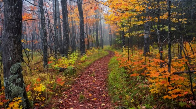 Path through the Autumn trees