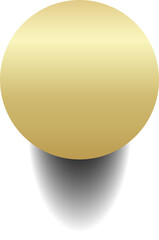 Gold paper circle and shadow