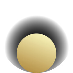 Gold paper circle and shadow