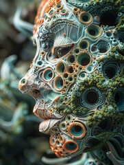 Produce a striking image showcasing the intricate details of a conscious ecosystem, highlighting the delicate balance and ethical considerations