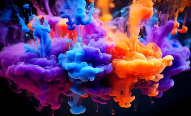 Vibrant Ink Clouds in Water