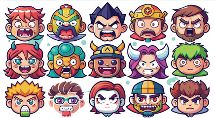 Angry Icon Angry Face in flat style