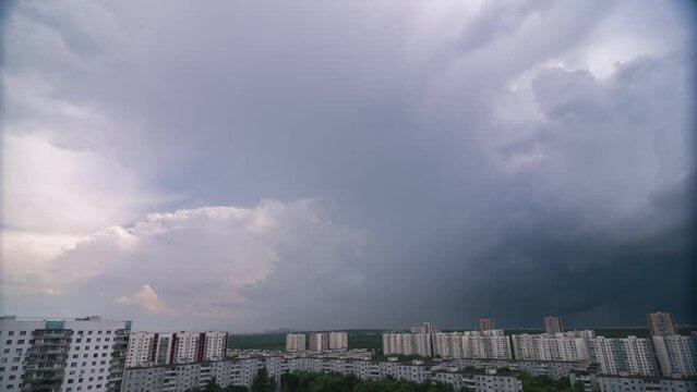 timelapse of clouds and over city