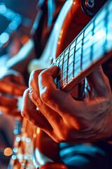 Person Playing Guitar Up Close