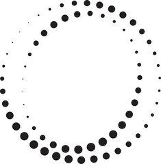 Halftone circular dotted spiral. Design element