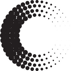 Halftone circular dotted spiral. Design element
