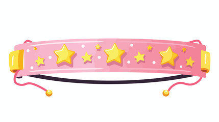 Cute pink headband with yellow stars on springs fla