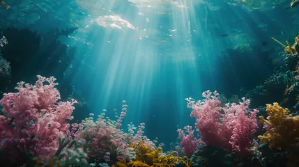 Tuinposter Underwater scene, marine biodiversity, coral clarity © Creatizen
