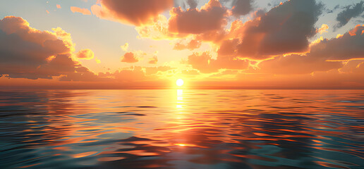 sunset over the sea. Generative AI