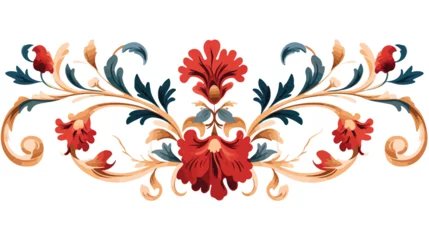 Crédence de cuisine en verre imprimé Papillons en grunge Decorative floral frame in baroque style. Colorful